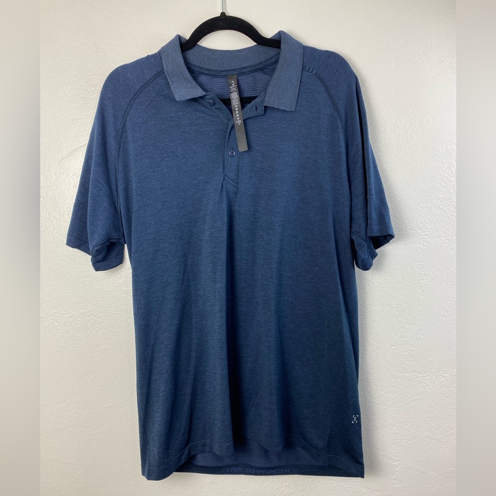 Lululemon Blue Vent Tech Golf Polo Shirt Athleisure Workout Gym Athletic Men XL